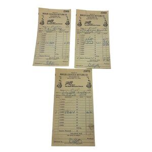1936 Marion Coca-Cola Schlitz Bottling Receipts Lot of 3 SC Beer Ephemera
